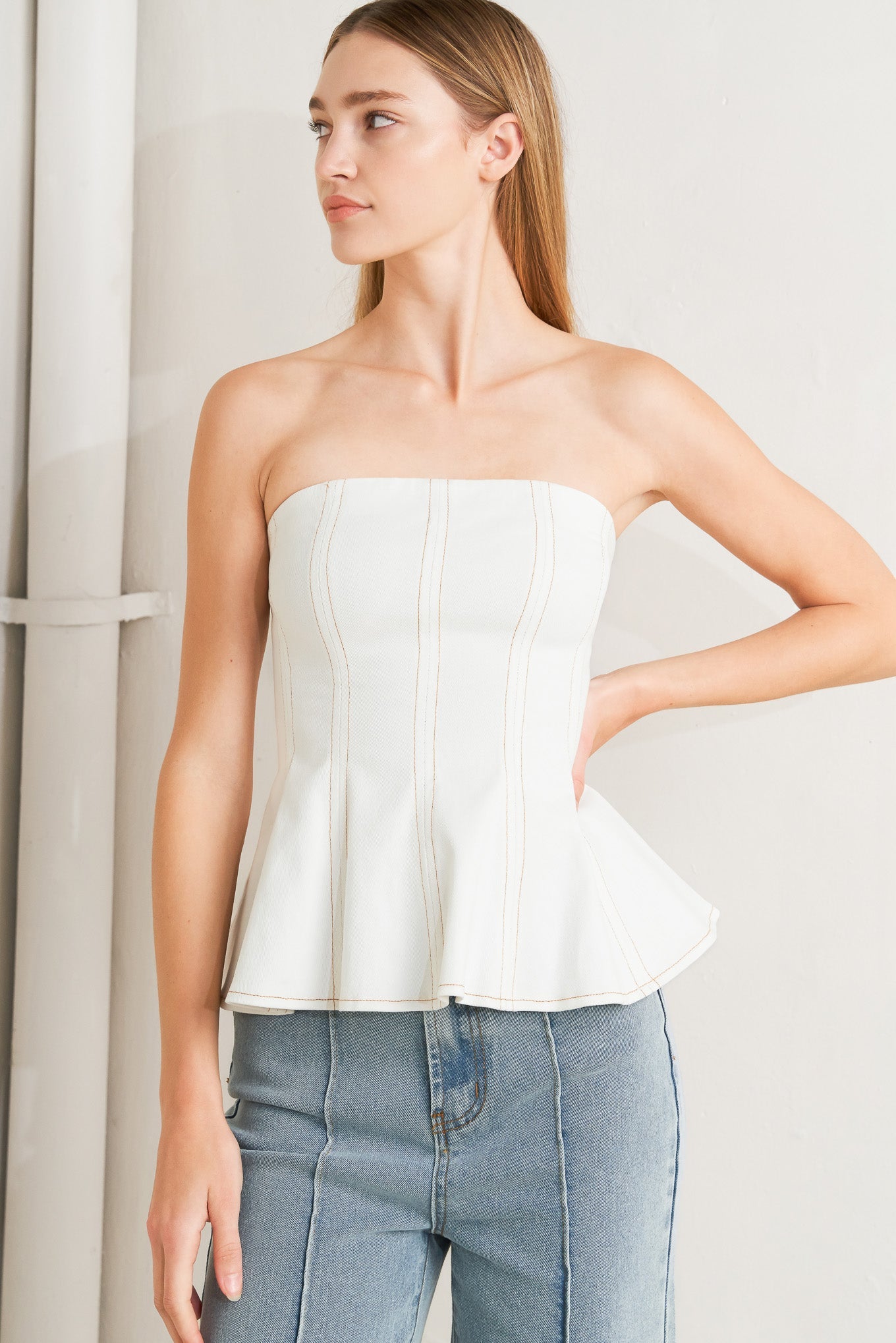 SUBTLE DRAMA WOVEN TOP