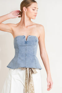 MODERN MERMAID CORSET DENIM TOP