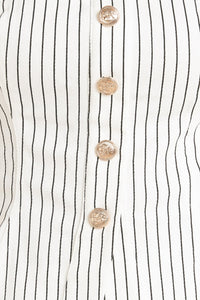 EFFORTLESS FORM STRIPE WOVEN TWILL TOP