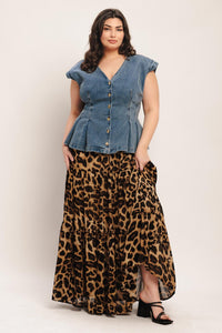 NO SECOND THOUGHT WASHED DENIM TOP