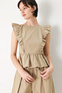 WHITE BLOSSOM WOVEN TOP