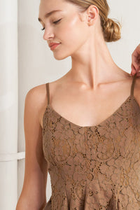 PURELY ROMANTIC WOVEN LACE CAMI TOP