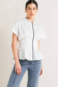 QUIET FORCE WOVEN TOP