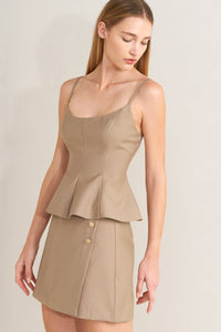 MANHATTAN PEPLUM WOVEN CAMI TOP