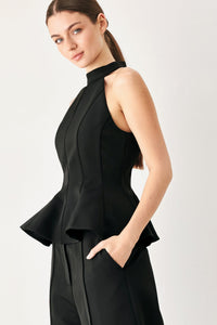 BLACK POWER WOVEN TOP