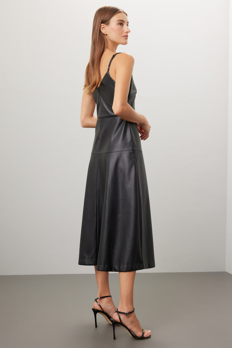 Faux Leather Midi Dress