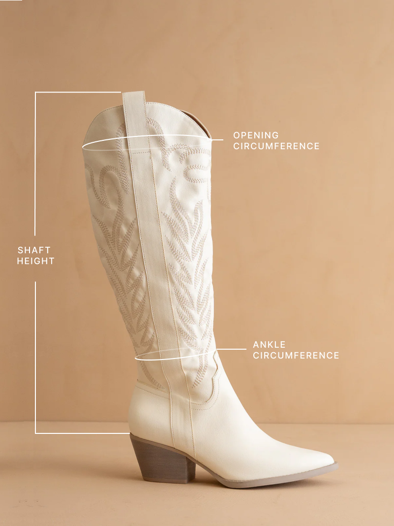 The Samara | White Cowgirl Embroidered Tall Boot