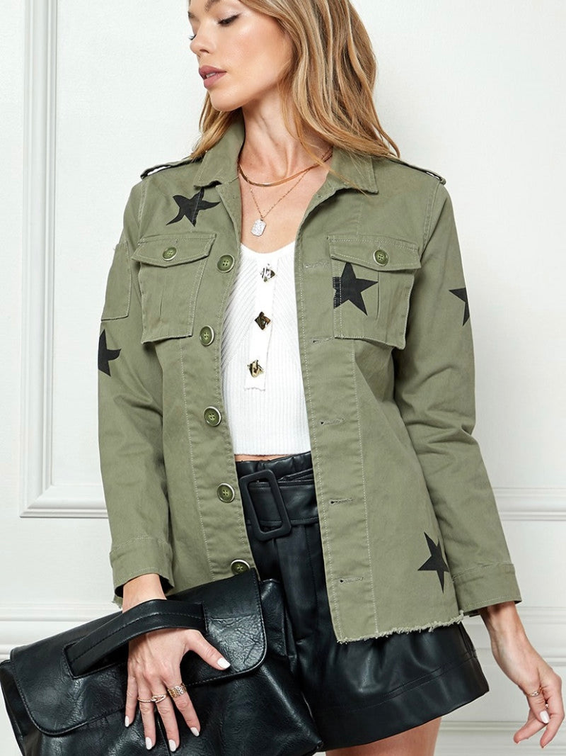 Chaqueta con borde crudo OLIVA Star 