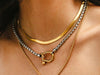 Horseshoe Gold Plated Box Chain Necklace