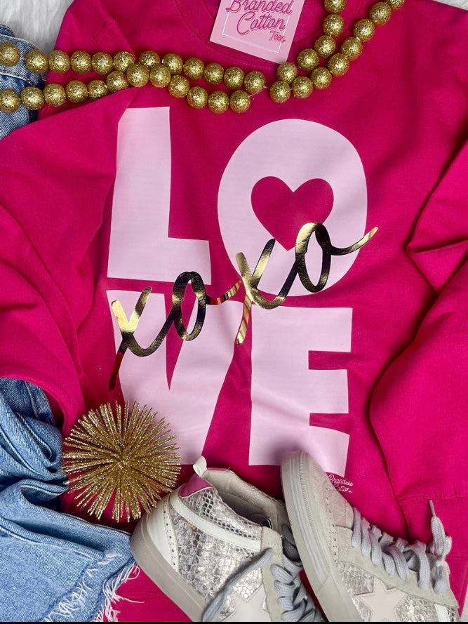 XOXO LOVE Berry Pink Sweatshirt