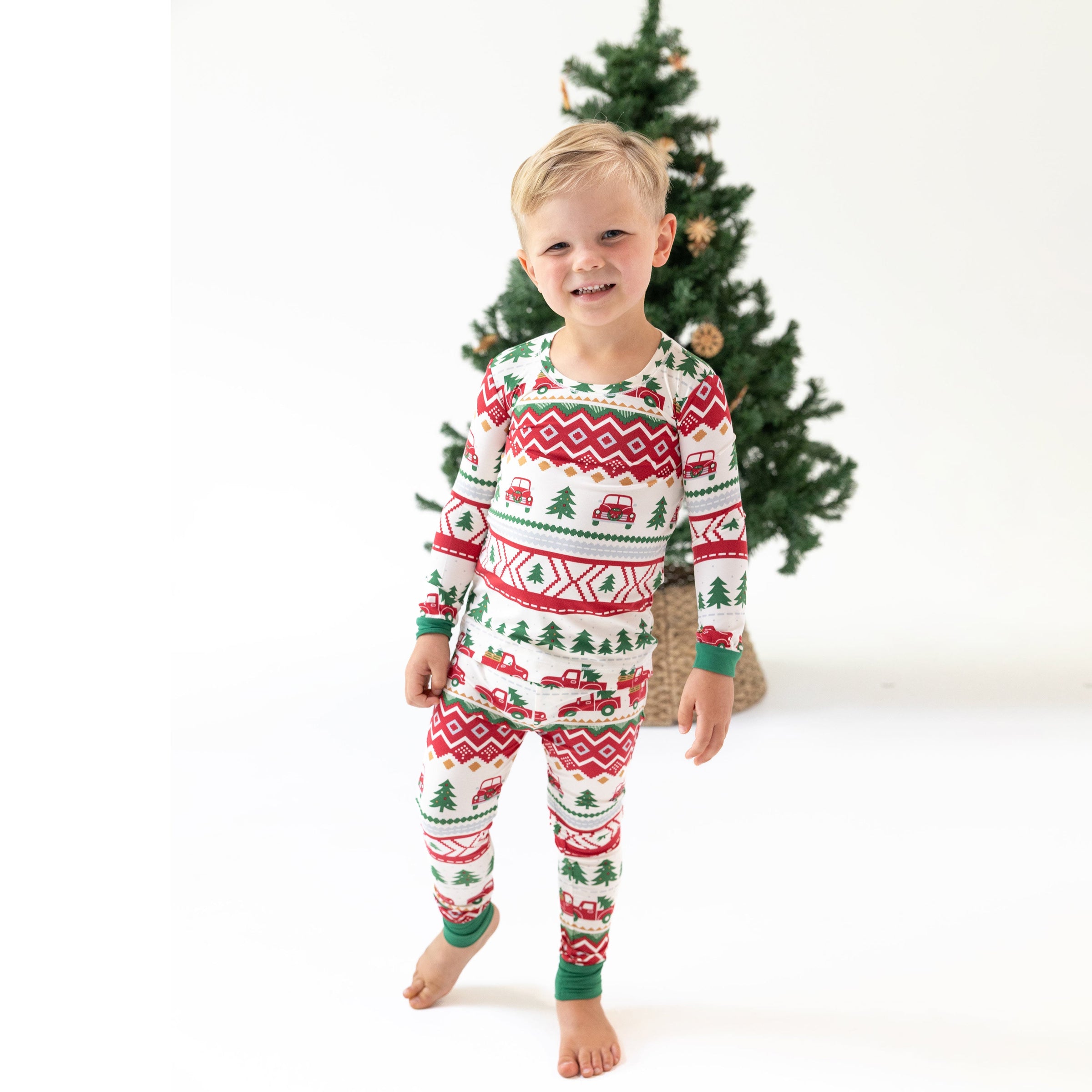 Red Truck Fair Isle - Long Sleeve Loungewear Set