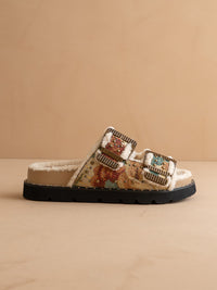 The Gaylen | Floral Tapestry Fleece Lined Slipper Slide