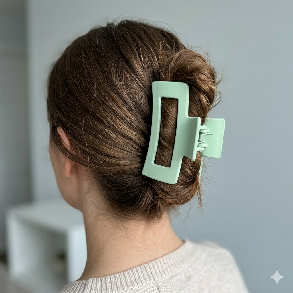 Pastel Green Matte Hair Clip