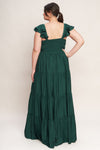 SUMMER MILK FOREST GREEN WOVEN MAXI DRESS