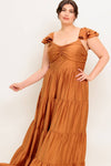 SUMMER MILK RUST WOVEN MAXI DRESS