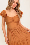 SUMMER MILK RUST WOVEN MAXI DRESS