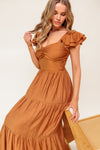 SUMMER MILK RUST WOVEN MAXI DRESS