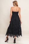 CAREFREE NIGHTS BLACK LACE MIDI DRESS