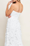 CAREFREE NIGHTS LACE OFF WHITE MIDI DRESS