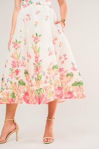 COME WHEN I CALL WOVEN MIDI DRESS