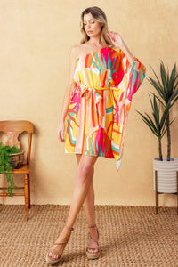 EASY WAY OUT WOVEN KAFTAN MINI DRESS