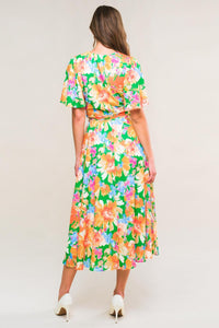 EFFERVESCENT LOVE TRUE WRAP MIDI DRESS