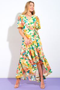 ELABORATE CHARM WOVEN HI-LO DRESS