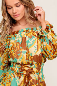 THENA SECRET GARDEN WOVEN MIDI DRESS