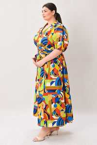 SATURDAY FEELINGS WOVEN MIDI DRESS