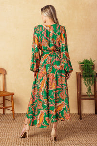 SUNNYSIDE FLORALS WOVEN MIDI DRESS