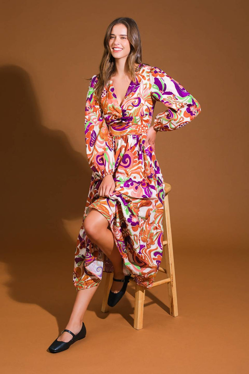 BLOSSOM BEAUTY WOVEN MIDI DRESS