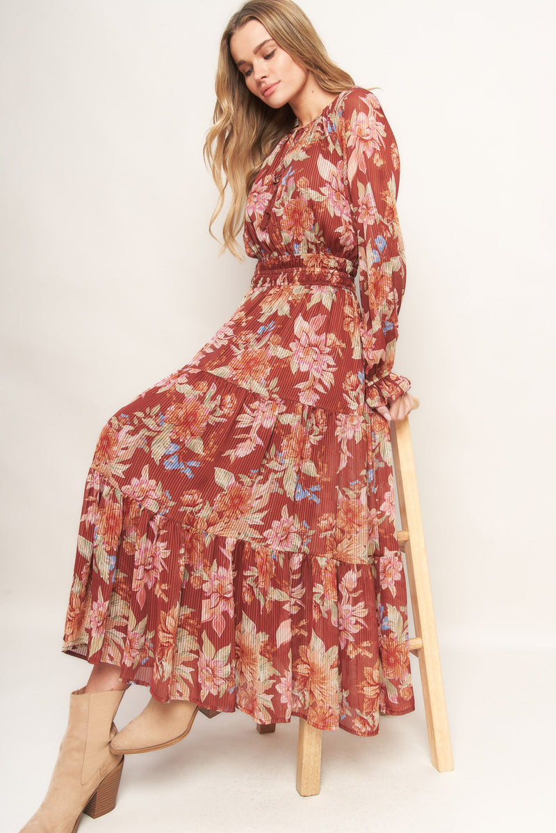 FOREST PARK WOVEN MIDI DRESS