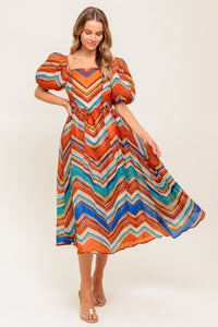 BRIGHT PERSONALITY WOVEN MIDI DRESS