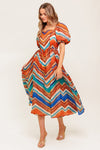 BRIGHT PERSONALITY WOVEN MIDI DRESS