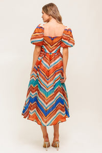BRIGHT PERSONALITY WOVEN MIDI DRESS