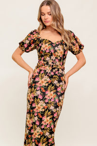 SWEET AT HEART WOVEN MIDI DRESS