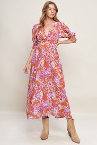 MEADOW SERENADE WOVEN MIDI DRESS