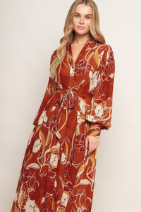 BLOOMING RADIANCE WOVEN MIDI DRESS