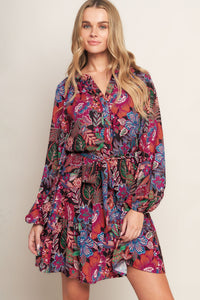 FLORAL BLISS WOVEN MINI DRESS