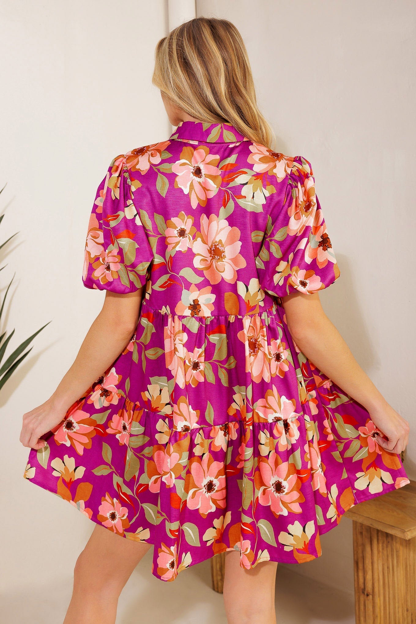 CONCEPTUALLY CHIC WOVEN MINI DRESS