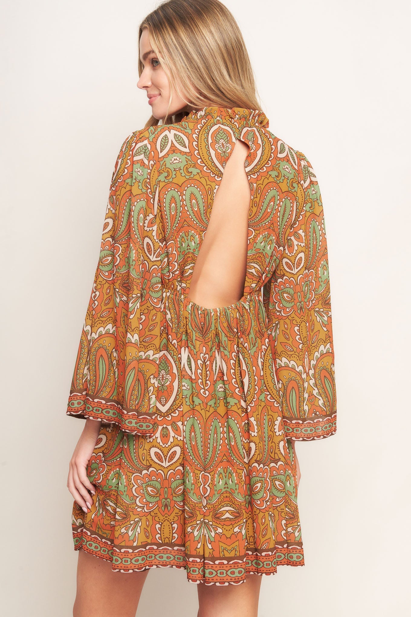 CROSS MY MIND WOVEN MINI DRESS