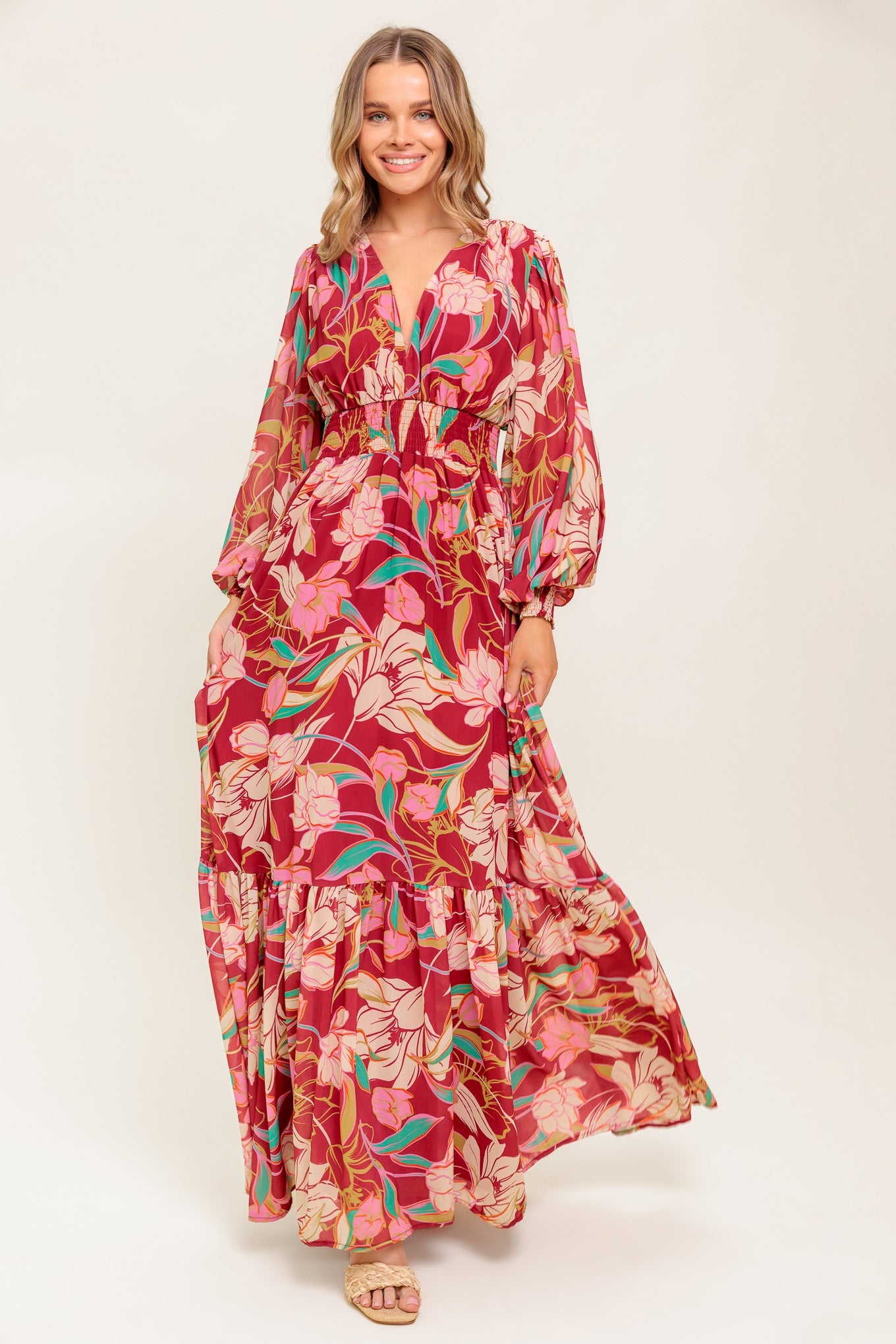 AMAZING PRESENCE WOVEN MAXI DRESS