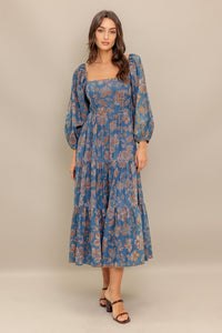 CIRCLE OF FRIENDS DENIM MIDI DRESS