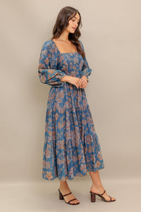 CIRCLE OF FRIENDS DENIM MIDI DRESS