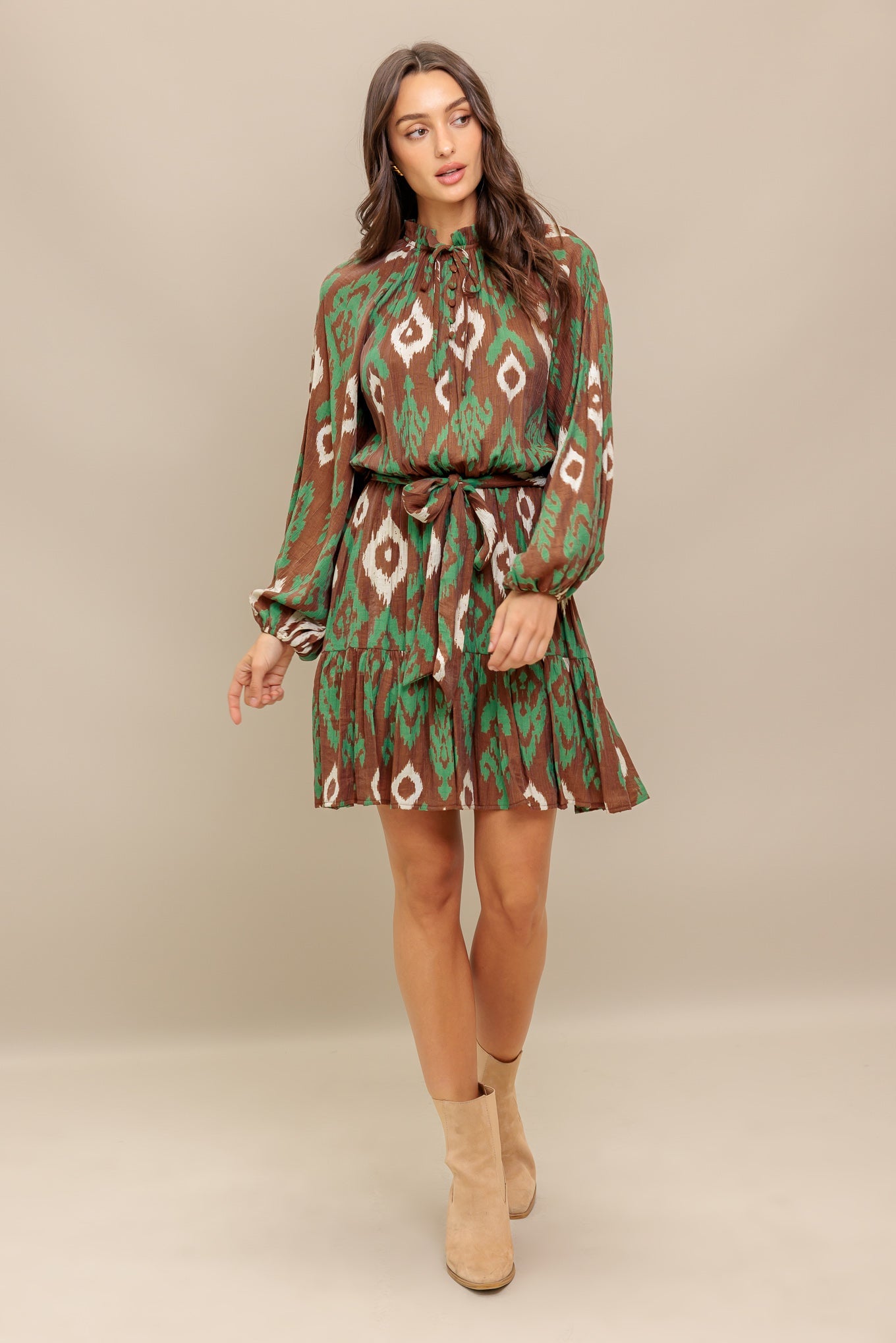 WILD TERRACOTTA WOVEN MINI DRESS