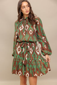 WILD TERRACOTTA WOVEN MINI DRESS