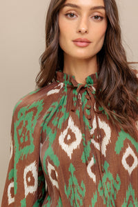 WILD TERRACOTTA WOVEN MINI DRESS