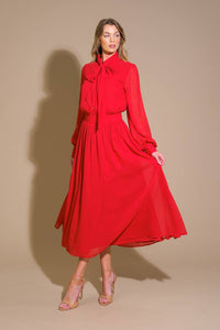 EXCEPTIONAL EXPRESSION WOVEN MIDI DRESS