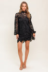 GETTING STARTED WOVEN LACE MINI DRESS