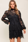 GETTING STARTED WOVEN LACE MINI DRESS